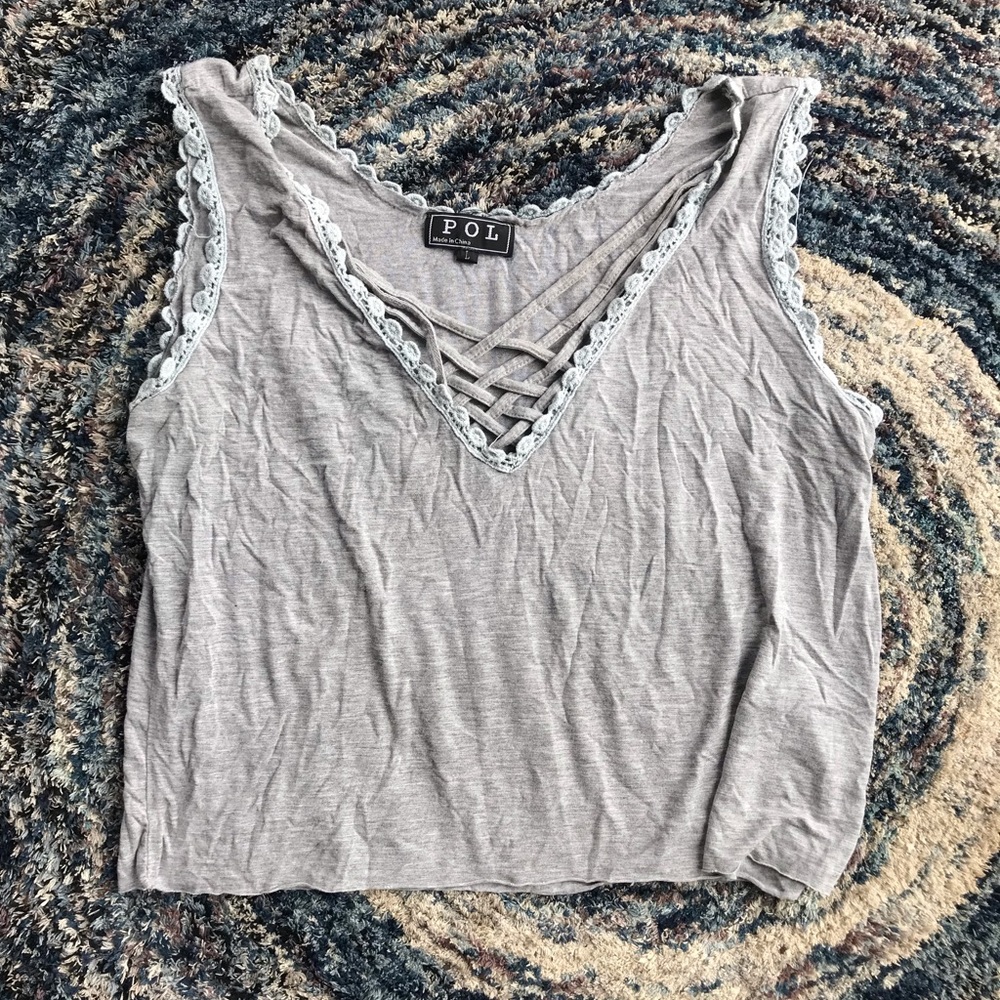 Cross Cut Neck Crop Top